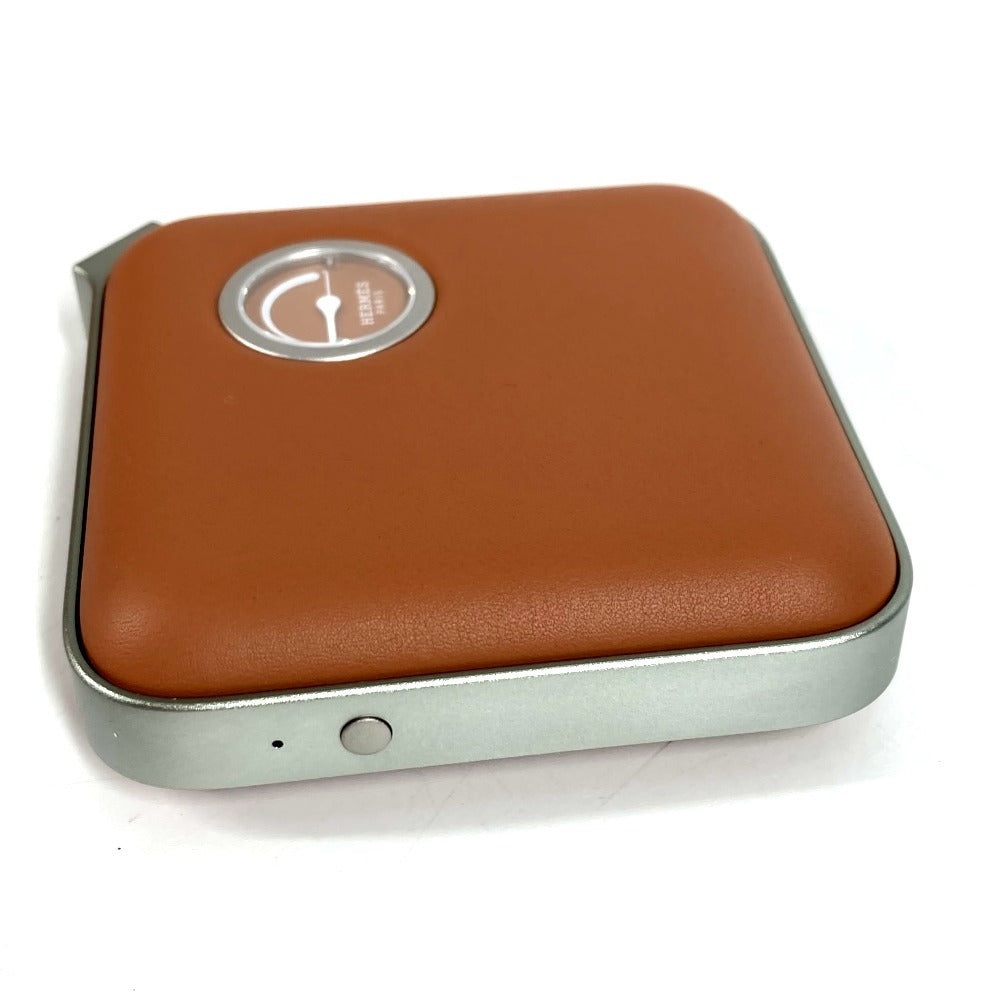 HERMES Interior Volt'H Mini Charger Mobile Battery Goods Leather Unisex Brown
