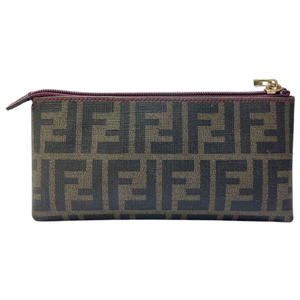FENDI 7N0038 ズッカ ロゴ てんとう虫 ポーチ 小物入れ 収納 化粧ポーチ PVC ユニセックス ブラウン