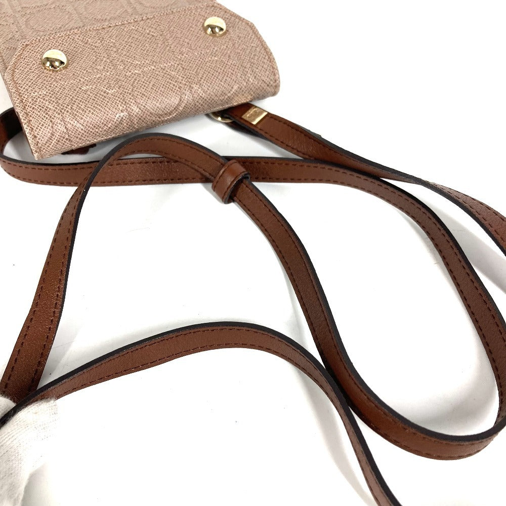 Salvatore Ferragamo Shoulder Bag Shoulder Wallet Gancini Logo Compact Wallet Trifold Wallet Leather Unisex Beige