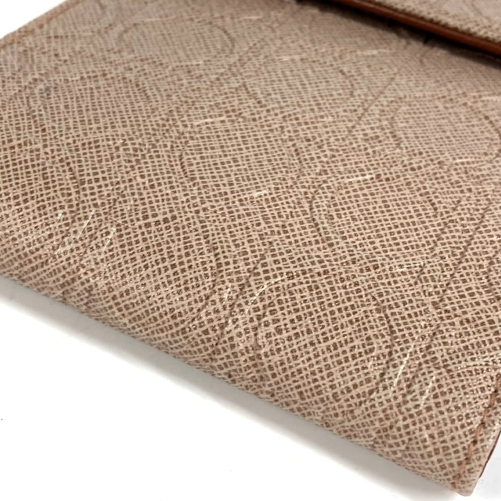 Salvatore Ferragamo Shoulder Bag Shoulder Wallet Gancini Logo Compact Wallet Trifold Wallet Leather Unisex Beige