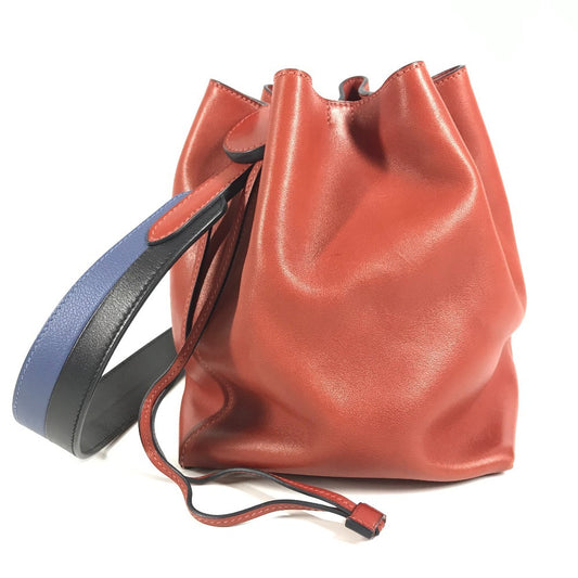 HERMES リコル17 リコル 17 カバン 肩掛け ばけつ バケツ ショルダーバッグ レザー ユニセックス レッド