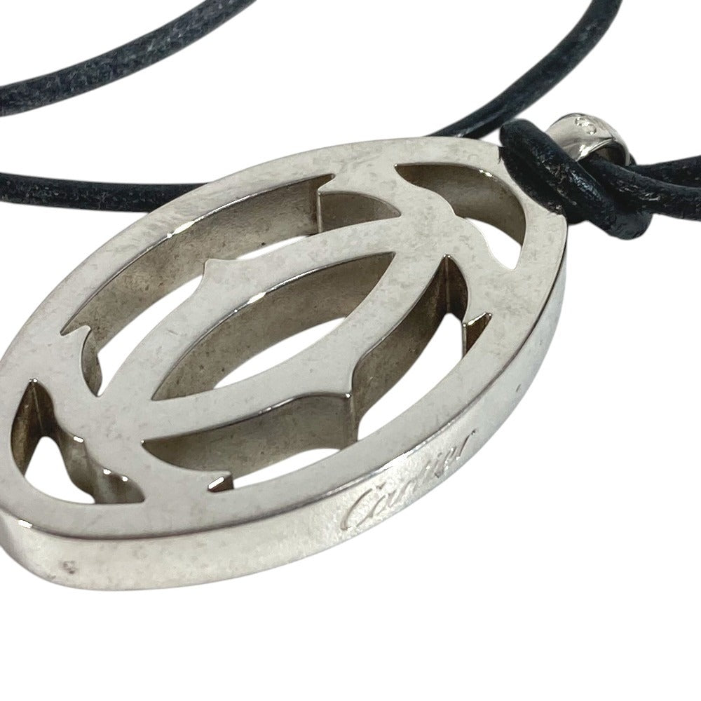 CARTIER T1220157 2C Decor สร้อยคอ ชอคเกอร์ หนังประดับโลหะจี้เงินยูนิเซ็กส์