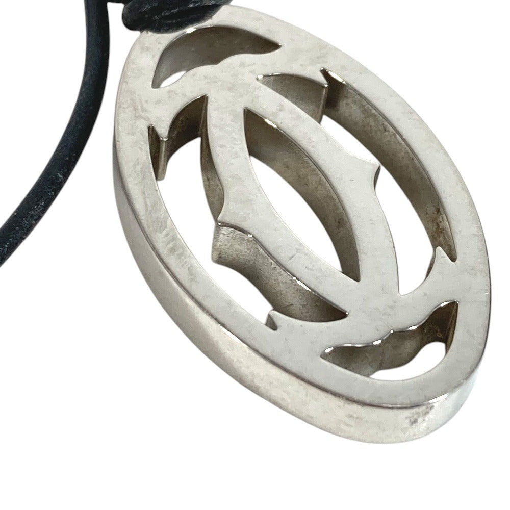 CARTIER T1220157 2C Decor สร้อยคอ ชอคเกอร์ หนังประดับโลหะจี้เงินยูนิเซ็กส์