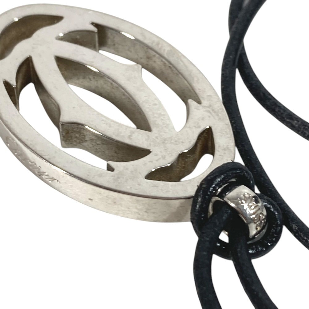 CARTIER T1220157 2C Decor สร้อยคอ ชอคเกอร์ หนังประดับโลหะจี้เงินยูนิเซ็กส์