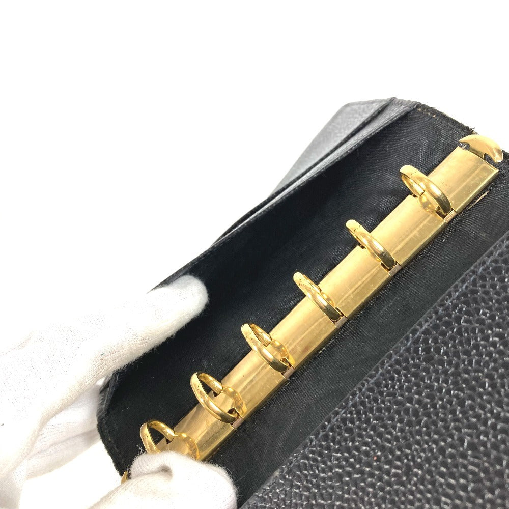 CHANEL CC โลโก้โคโค่มาร์ค เครื่องเขียน ระบบออร์แกไนเซอร์ เคสปกออร์แกไนเซอร์ หนังคาเวียร์ UNISEX สีดำ