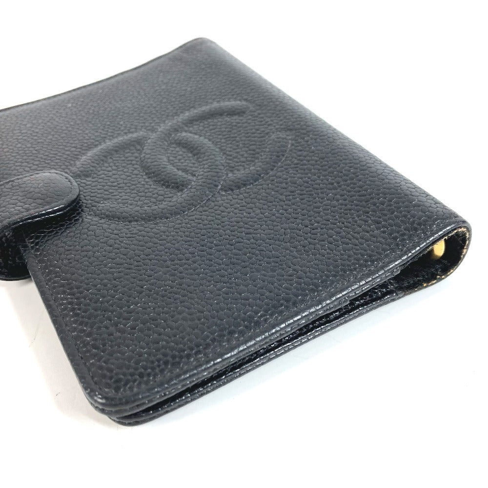 CHANEL CC โลโก้โคโค่มาร์ค เครื่องเขียน ระบบออร์แกไนเซอร์ เคสปกออร์แกไนเซอร์ หนังคาเวียร์ UNISEX สีดำ