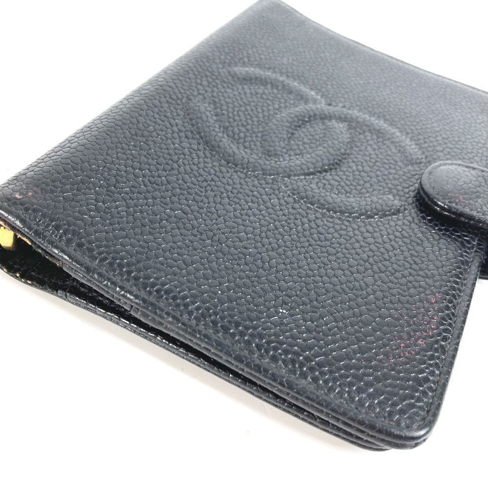 CHANEL CC โลโก้โคโค่มาร์ค เครื่องเขียน ระบบออร์แกไนเซอร์ เคสปกออร์แกไนเซอร์ หนังคาเวียร์ UNISEX สีดำ