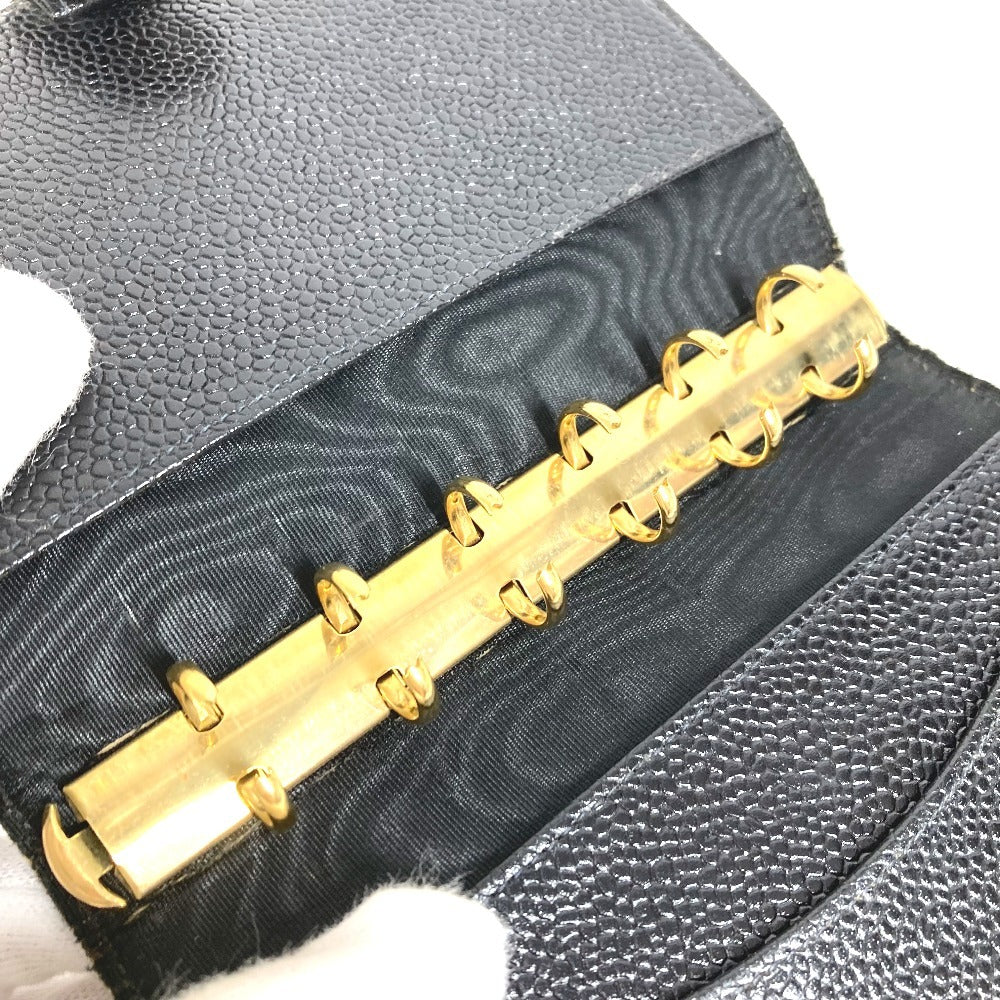 CHANEL CC โลโก้โคโค่มาร์ค เครื่องเขียน ระบบออร์แกไนเซอร์ เคสปกออร์แกไนเซอร์ หนังคาเวียร์ UNISEX สีดำ