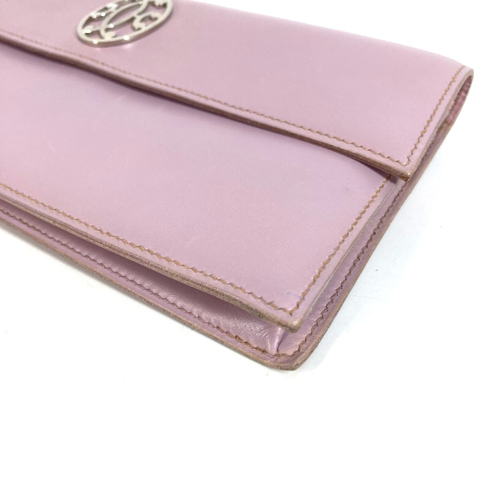 HERMES โลโก้ กระเป๋าถือ กระเป๋าเพาช์ กระเป๋าคลัตช์ กระเป๋าคลัตช์หนัง ยูนิเซ็กส์ สีม่วงอมชมพู