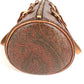 ETRO กระเป๋าทรงกระบอก ลายเพสลีย์ โลโก้ สะพายไหล่/ถือ หนัง/แคนวาส สำหรับทุกเพศ สีแดงไวน์
