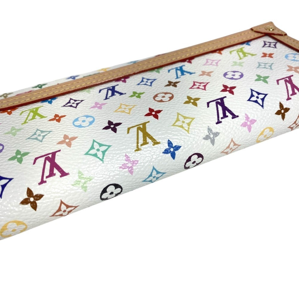 LOUIS VUITTON M13397 ลิมิเต็ดเฉพาะญี่ปุ่น LV x TM Monogram Multicolor Portefeuille Sarah NM กระเป๋าสตางค์ใบยาวแบบพับ Monogram Multicolor Canvas Unisex สีขาว (Blanc)