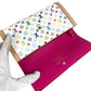 LOUIS VUITTON M13397 ลิมิเต็ดเฉพาะญี่ปุ่น LV x TM Monogram Multicolor Portefeuille Sarah NM กระเป๋าสตางค์ใบยาวแบบพับ Monogram Multicolor Canvas Unisex สีขาว (Blanc)