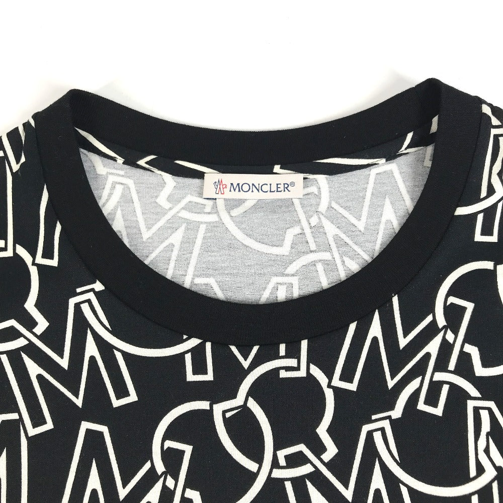 MONCLER 総柄 ロゴ T-SHIRT GIROCOLLO SS T-SHIRT アパレル　半袖　トップス 半袖Ｔシャツ コットン レディース ブラック