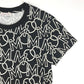 MONCLER 総柄 ロゴ T-SHIRT GIROCOLLO SS T-SHIRT アパレル　半袖　トップス 半袖Ｔシャツ コットン レディース ブラック