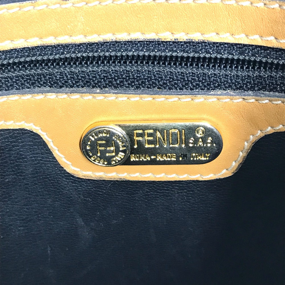 FENDI ペカン ロゴ 肩掛け リラクシング mini ミニ ショルダーバッグ レザー/キャンバス ユニセックス ブラウン
