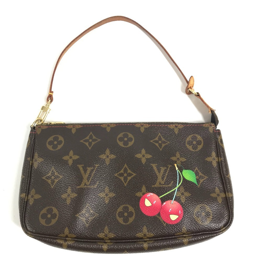 LOUIS VUITTON M95008 モノグラムチェリー 村上隆 ポシェットアクセソワール カバン ハンドバッグ ポーチ さくらんぼ アクセサリーポーチ モノグラムチェリーキャンバス レディース ブラウン