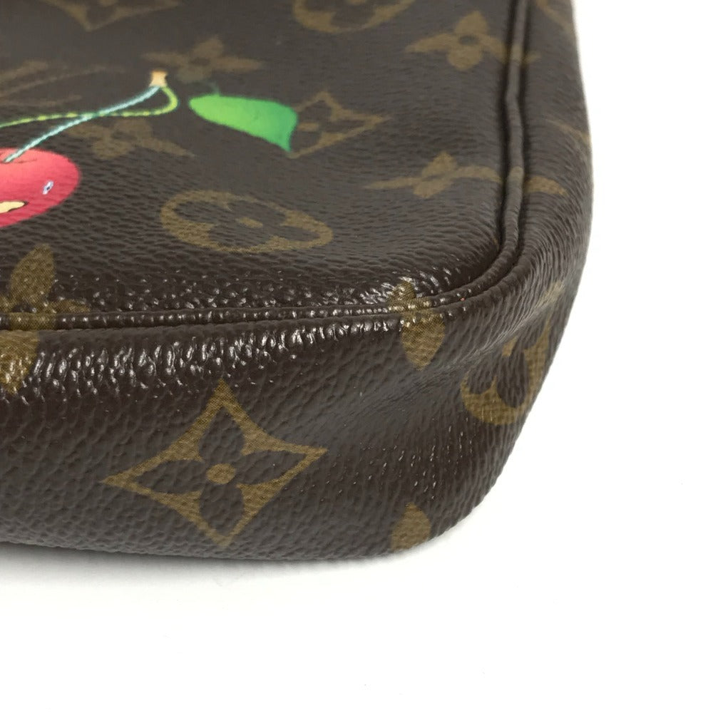 LOUIS VUITTON M95008 モノグラムチェリー 村上隆 ポシェットアクセソワール カバン ハンドバッグ ポーチ さくらんぼ アクセサリーポーチ モノグラムチェリーキャンバス レディース ブラウン