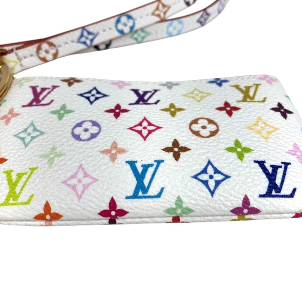 LOUIS VUITTON M14099 LV×TM モノグラムマルチカラー 村上隆 フォンホルダー スマホストラップ 携帯 財布 小銭入れ ポーチ コインケース モノグラムマルチカラーキャンバス ユニセックス ブロン ホワイト