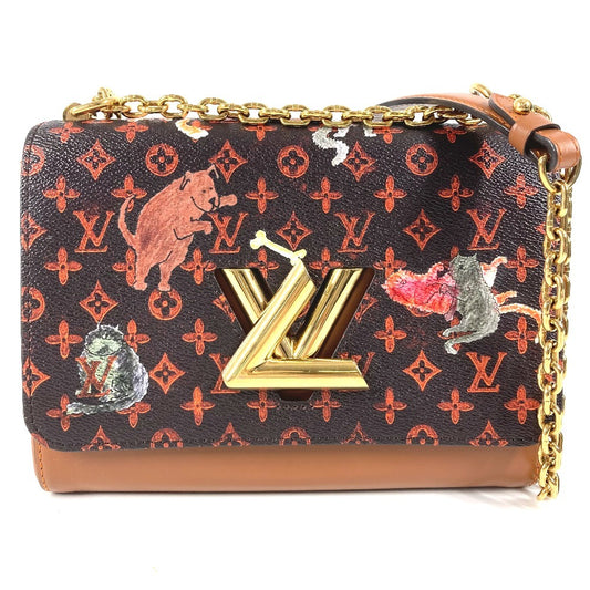 LOUIS VUITTON M44408 モノグラム キャットグラム 猫 サック ツイスト MM サックツイストMM カバン チェーンバッグ 斜め掛け Wチェーン ショルダーバッグ モノグラムキャンバス レディース ブラウン
