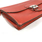 HERMES ストラップ付き ポシェットジェット セカンドバッグ フラップ カバン ポーチ クラッチバッグ レザー ユニセックス ブラウン系
