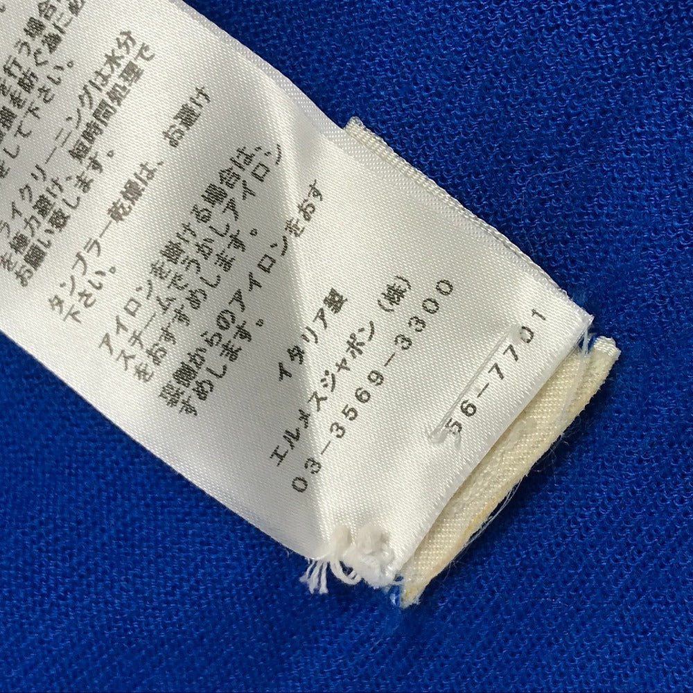HERMES ロゴ Hロゴ アパレル 長袖 トップス アウター カーディガン カシミヤ レディース ブルー