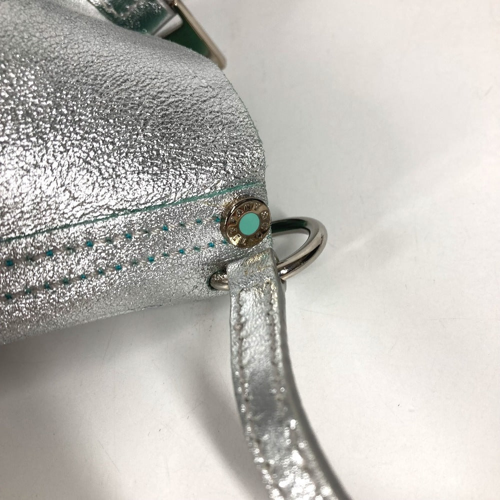 TIFFANY&Co. ポーチ付き ロゴ リバーシブル 肩掛け カバン トートバッグ ハンドバッグ ショルダーバッグ レザー ユニセックス シルバー