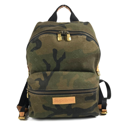 LOUIS VUITTON M44200 Supreme シュプリーム コラボ アポロ カバン バックパック カモフラ 迷彩 リュックサック キャンバス メンズ グリーン