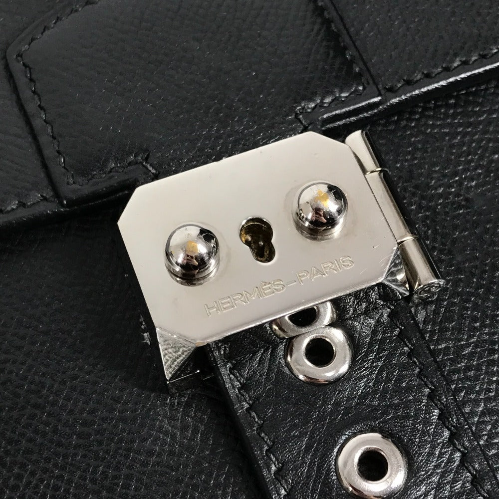 HERMES サックアデペッシュ 38 サックアデペッシュ38 トートバッグ 肩掛け ハンドバッグ ビジネスバッグ レザー ユニセックス ブラック