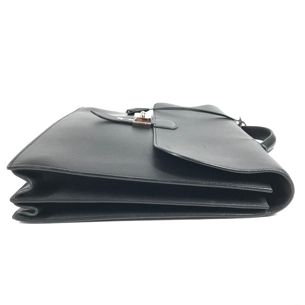 HERMES サックアデペッシュ 38 サックアデペッシュ38 トートバッグ 肩掛け ハンドバッグ ビジネスバッグ レザー ユニセックス ブラック