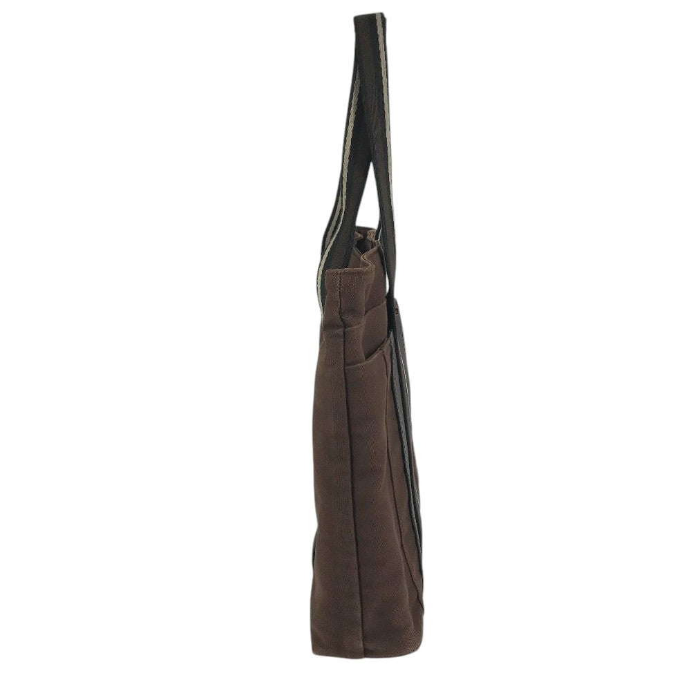 HERMES Trocha Horizontal Zonal MM Tote Bag, Shoulder Bag, Canvas Tote Shoulder Bag Canvas Brown Used