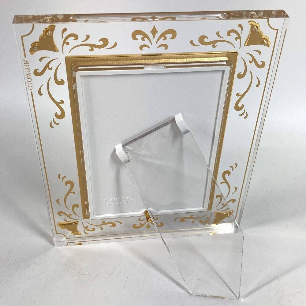 MIKIMOTO Set of 2 Photo Frames and Watches Table clock & photo frame set Pearl Table clock Glass clear/Gold Used