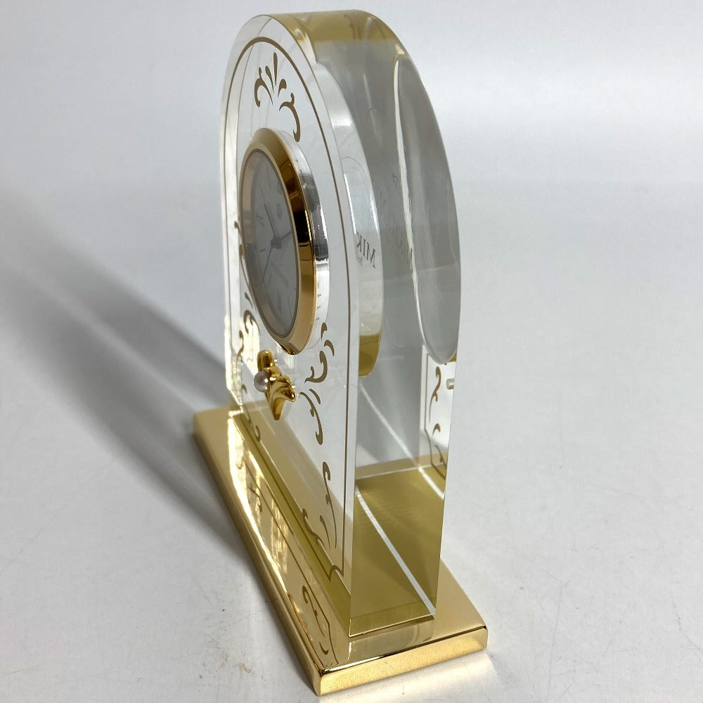 MIKIMOTO Set of 2 Photo Frames and Watches Table clock & photo frame set Pearl Table clock Glass clear/Gold Used