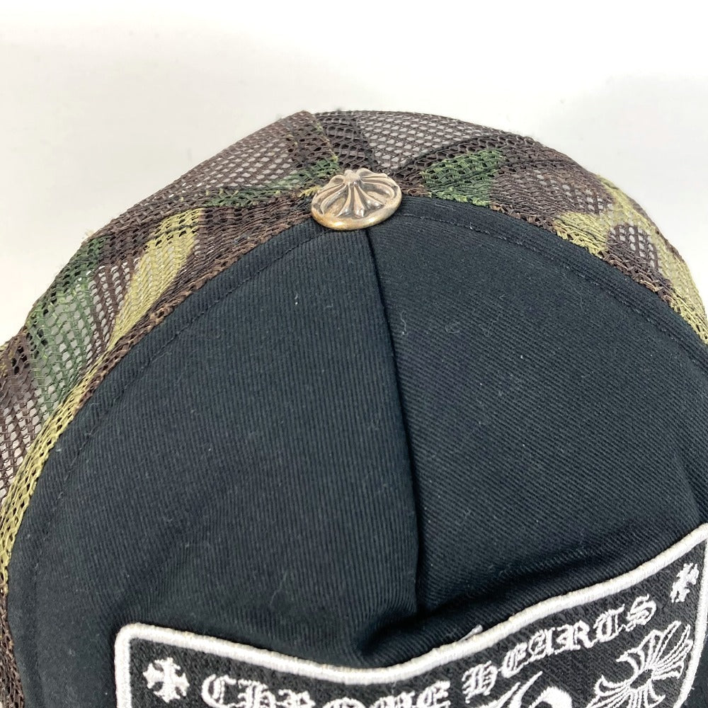 CHROME HEARTS logo camouflage mesh hat cap baseball cap cotton Black/Green Used