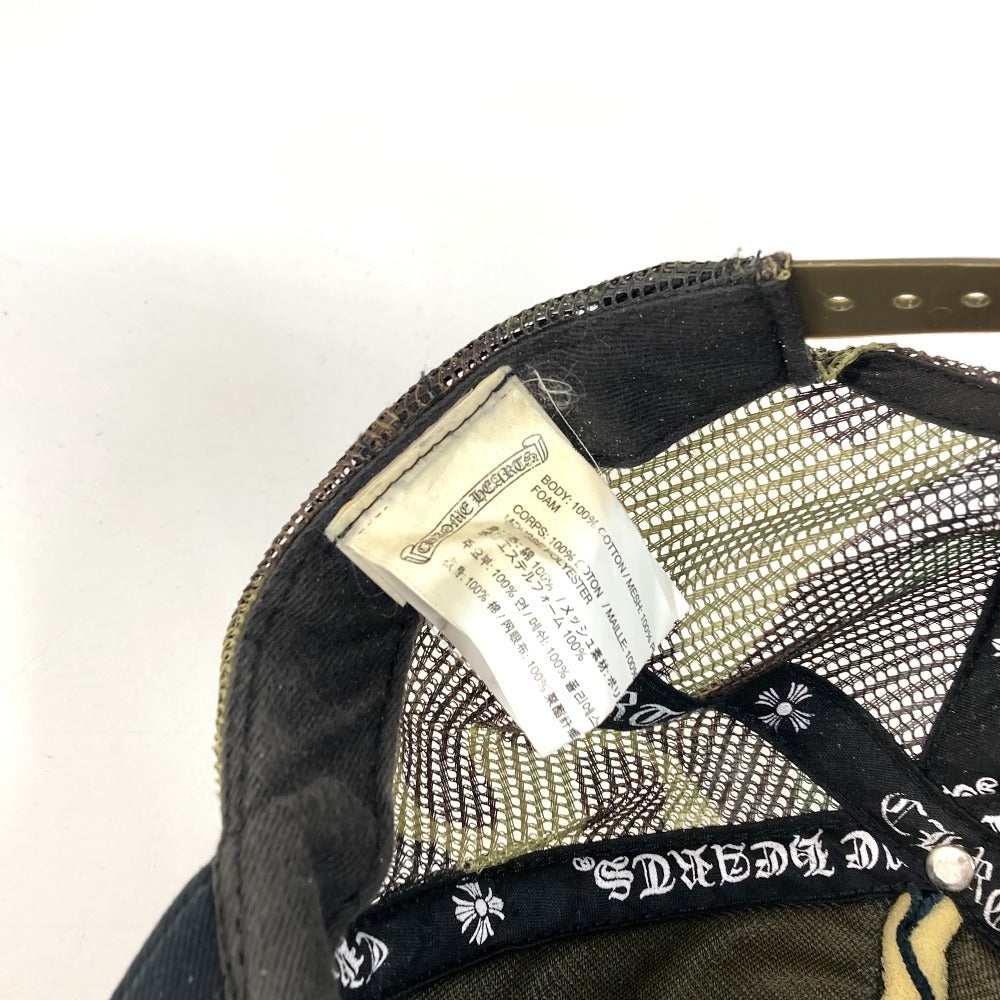 CHROME HEARTS logo camouflage mesh hat cap baseball cap cotton Black/Green Used