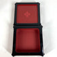 HERMES Facet H logo Accessories Interior Jewelry Case with Mirror accessory case lacquer Wine red Based Used