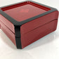 HERMES Facet H logo Accessories Interior Jewelry Case with Mirror accessory case lacquer Wine red Based Used