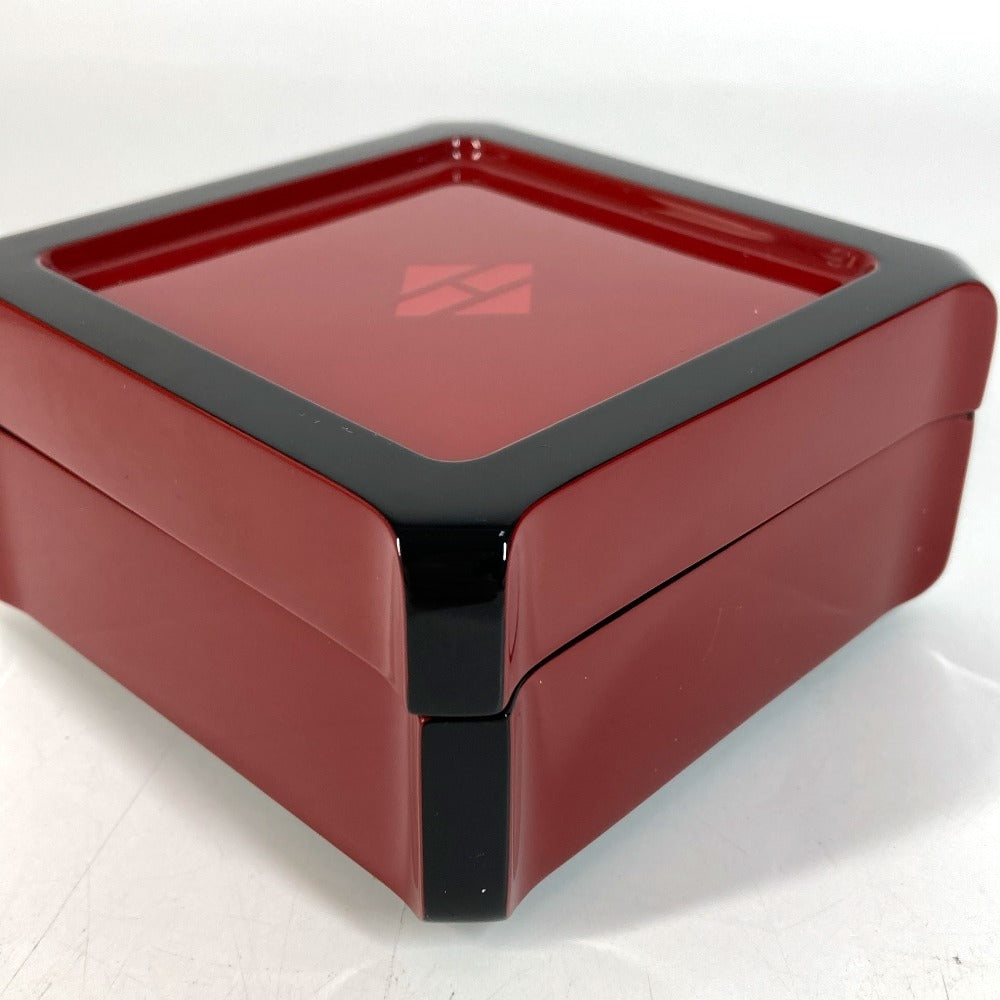 HERMES Facet H logo Accessories Interior Jewelry Case with Mirror accessory case lacquer Wine red Based Used