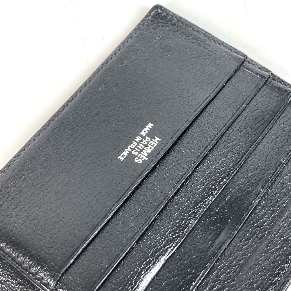 HERMES MC2 Thales Compact wallet Folded wallet Leather Black Used