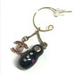 CHANEL 09A CC CC Mark Logo Matryoshka Accessory Jewelry Pierce Plastic Black Used
