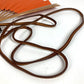 HERMES with Strap folding fan interior Miscellaneous goods Wood / paper Orange Used