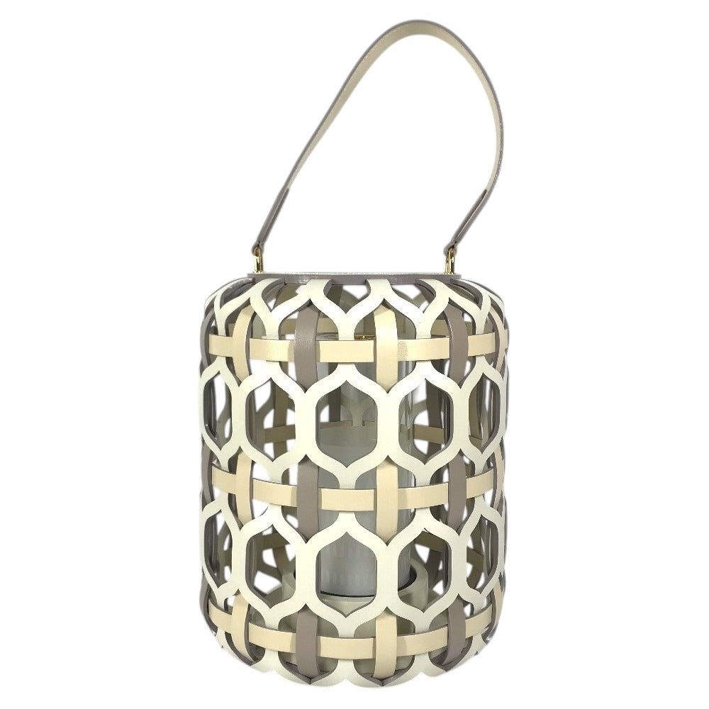 LOUIS VUITTON R95483 Interior decoration, ornament, light, electric, portable lantern Lantern PM, made by Zanellato/Boltotto. Object Nomad object Leather / Glass milk White Used