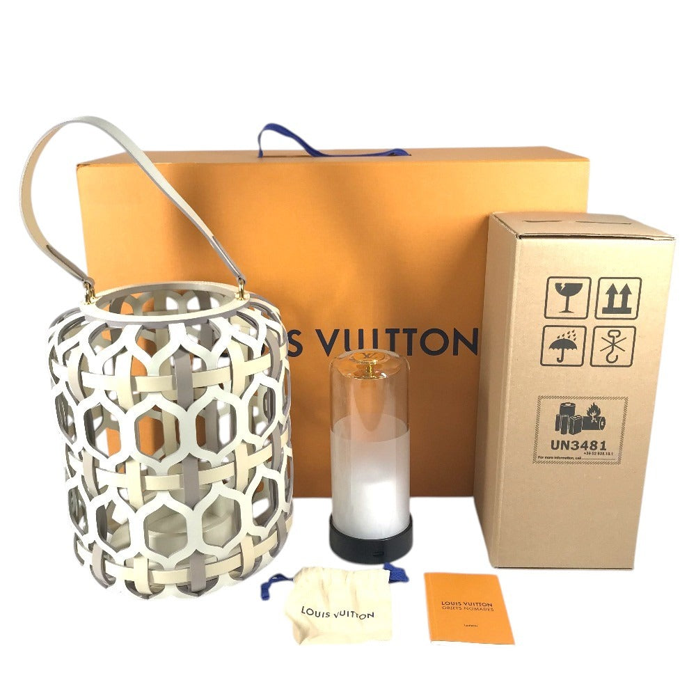 LOUIS VUITTON R95483 Interior decoration, ornament, light, electric, portable lantern Lantern PM, made by Zanellato/Boltotto. Object Nomad object Leather / Glass milk White Used