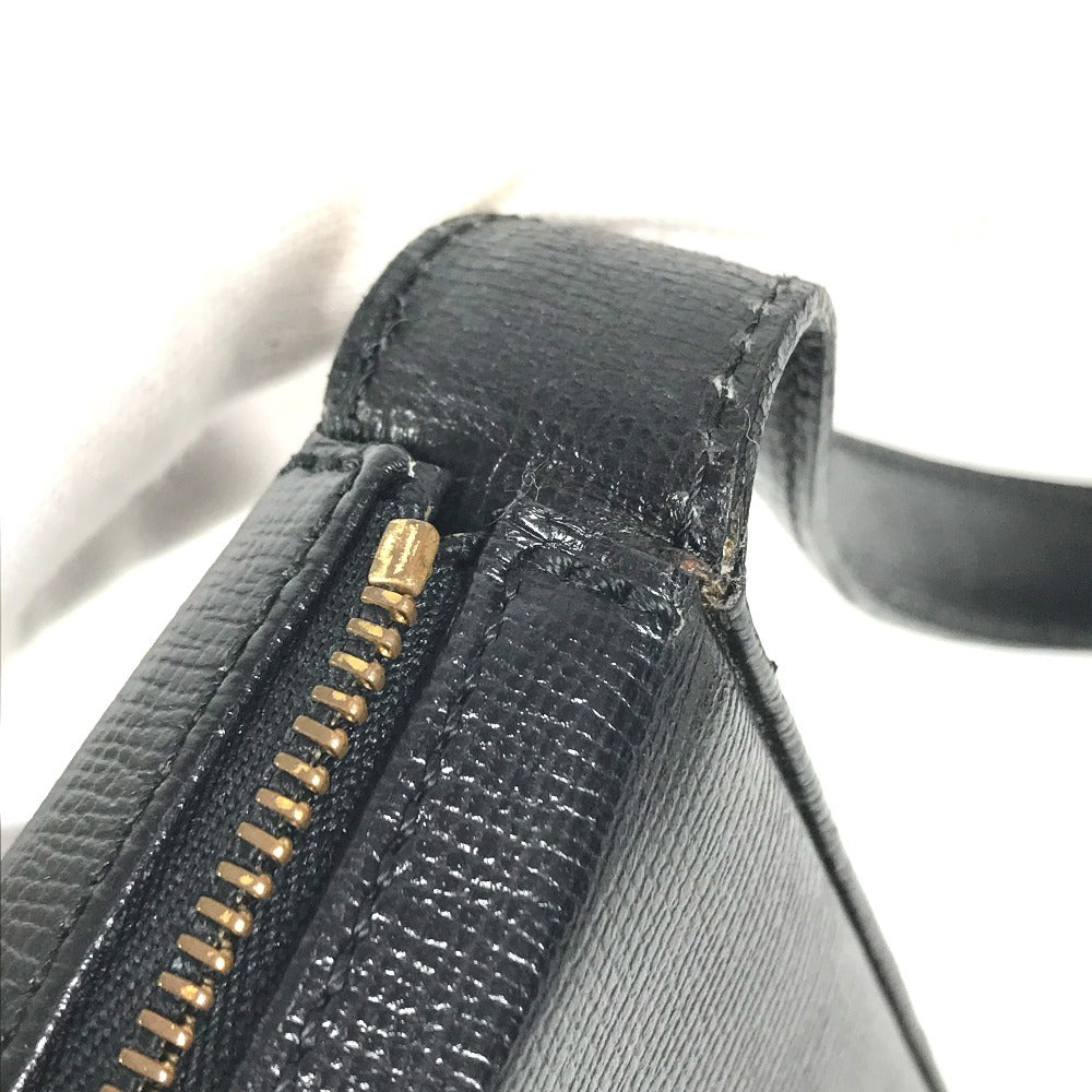 Dior vintage CD logo Bag Crossbody Pochette Shoulder Bag Leather Black Used
