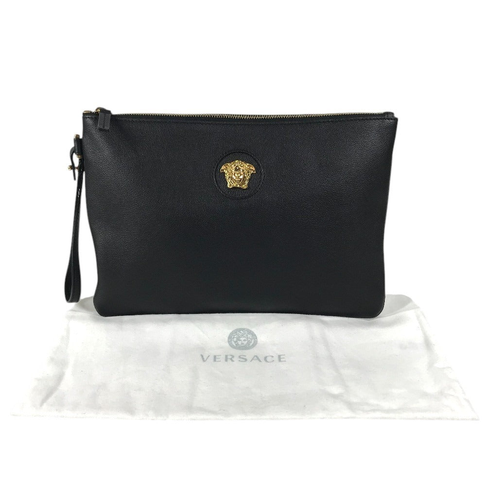 VERSACE Medusa logo (3D) Bag with Strap Cluch Bag Pouch Clutch bag Leather Black/Gold Used