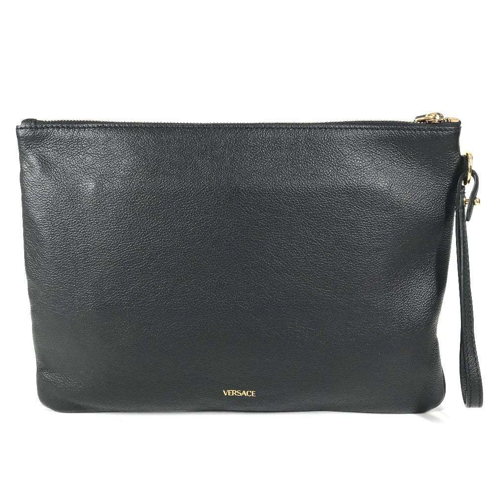 VERSACE Medusa logo (3D) Bag with Strap Cluch Bag Pouch Clutch bag Leather Black/Gold Used