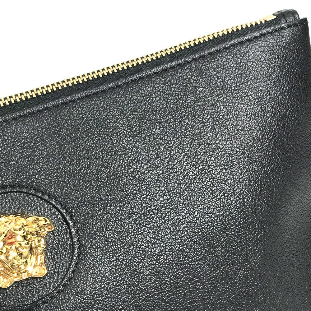 VERSACE Medusa logo (3D) Bag with Strap Cluch Bag Pouch Clutch bag Leather Black/Gold Used