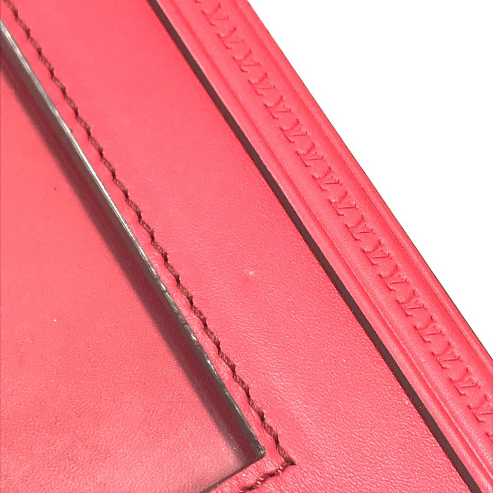 LOUIS VUITTON GI0093 LV logo photo frame photo stand Photo frame Leather Red Used