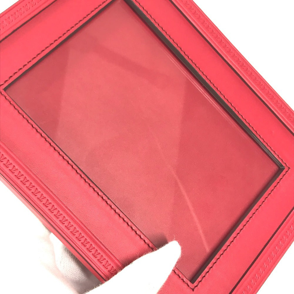 LOUIS VUITTON GI0093 LV logo photo frame photo stand Photo frame Leather Red Used