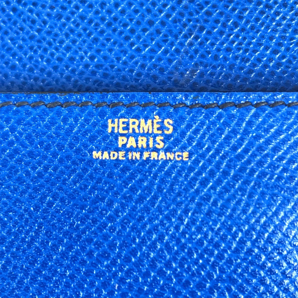 HERMES vintage PochetteGreen Pochette Green Waist Pouch Bag Mini Bag Flap Belt Bag body bag Leather blue Used