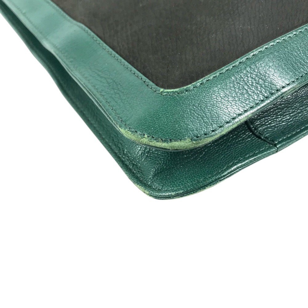 BVLGARI S.Bulgari logo Crossbody Bag Pochette Shoulder Bag PVC/Leather Shoulder Bag Leather Black/Green Used